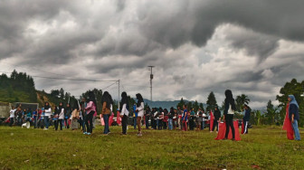 Pelajar  di Kerinci Ramaikan Penutupan TMMD Ke 104 Kodim Kerinci