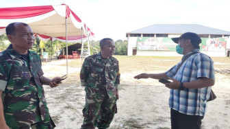 Bhabinkamtibmas Ladang Peris Dukung Penuh TMMD 105 Kodim Batanghari