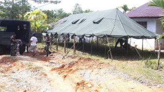 Segera Dimulai, Satgas TMMD Kodim 0105/Abar Kompak Dirikan Tenda