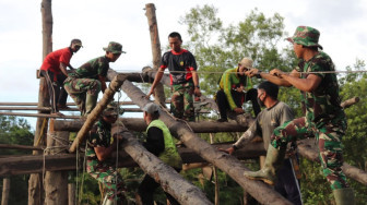 Personel Satgas TMMD 108 Kodim Tanjab Mulai Bergerak Pulang dari Desa Labuhan Pering