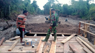 Jembatan TMMD 110 di Desa Sungaiterap Segera Bisa Digunakan