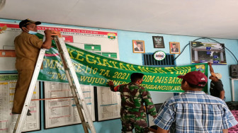 Pasang Spanduk Dalam Rangka Penyuluhan Kamtibmas