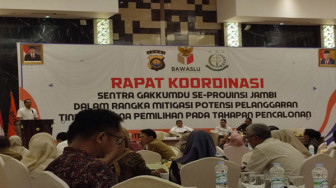 Jelang Tahapan Pencalonan Kepala Kaerah, Bawaslu Jambi Gelar Rakor Sentra Gakkumdu