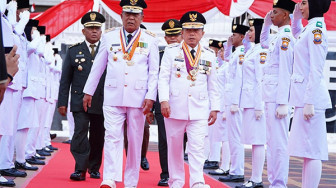 Danrem 042 Garuda Putih Pimpin Upacara Penurunan Bendera Merah Putih