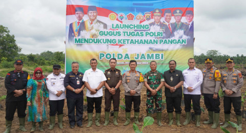 Plt Bupati Tanjab Timur Hadiri Kegiatan Launching Gugus Tugas Polri Mendukung Ketahanan Pangan.