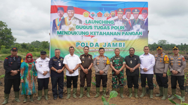 Plt Bupati Tanjab Timur Hadiri Kegiatan Launching Gugus Tugas Polri Mendukung Ketahanan Pangan.