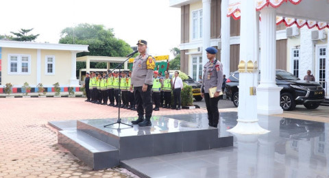 Polda Jambi Cek kesiapan Personel Pengamanan TPS di Sejumlah Kabupaten Provinsi Jambi.