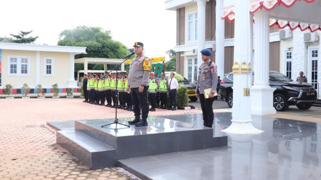 Polda Jambi Cek kesiapan Personel Pengamanan TPS di Sejumlah Kabupaten Provinsi Jambi.