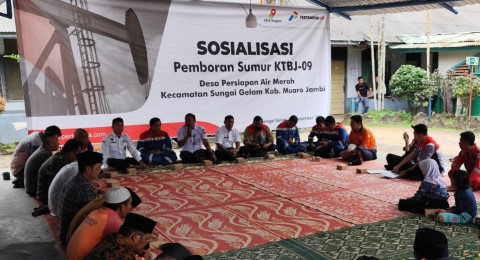 Bersiap Lakukan Pengeboran Sumur KTBJ-09, Pertamina EP Jambi Field Gelar Sosialisasi dan Syukuran