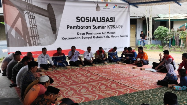 Bersiap Lakukan Pengeboran Sumur KTBJ-09, Pertamina EP Jambi Field Gelar Sosialisasi dan Syukuran