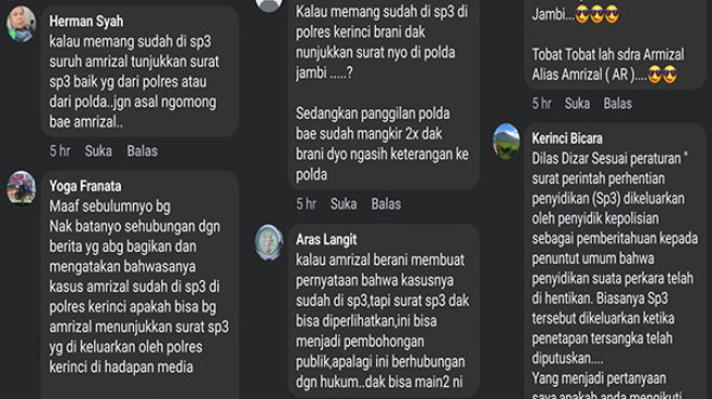 Kasus Amrizal Dihentikan ? Polda Jambi Membantah…