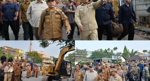 Walikota Jambi Turun Langsung Bersama Gubernur Jambi Tertibkan PKL di Talang Banjar