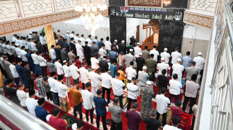 Polda Jambi Gelar Sholat Idul Adha di Masjid Al Ikhlas