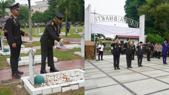 Danrem 042/Gapu Bersama Forkopimda Jambi Gelar Ziarah di TMP Satria Bhakti Peringati Hari Pahlawan ke-80