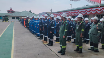 Semangat HUT RI Ke-81, Budaya Anti Suap dikumandangan oleh SKK Migas PetroChina dalam Upacara Bendera
