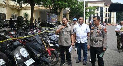 Polda Jambi Ungkap 41 Kasus Curanmor, 41 Unit Kendaraan Diamankan, 11 Tersangka Ditangkap